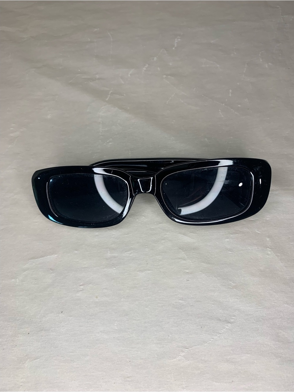 Men's Black Rectangular Sunglasses – Classic Dark Lens